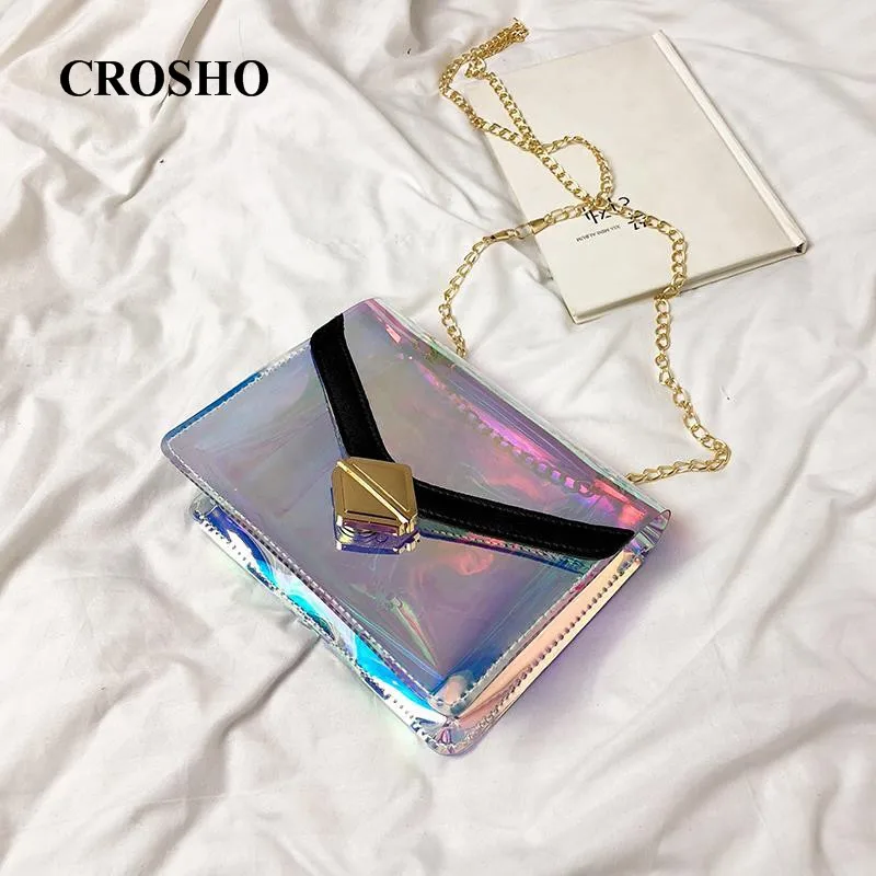 

CROSHO Simple Casual Laser Crossbody with Single Shoulder Chain Small Bag Messenger Bags