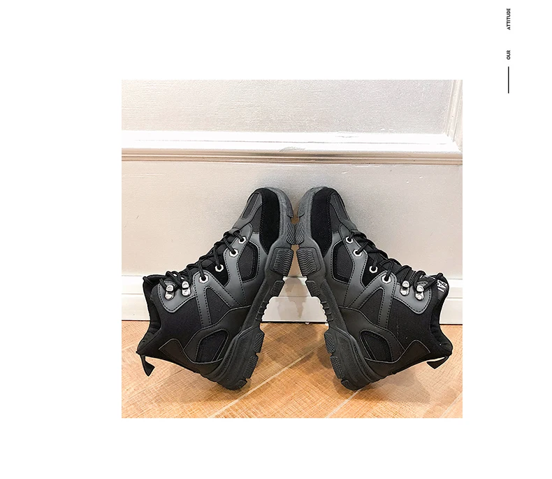 QWEDF/Новинка года; кеды на высокой платформе; Мужская обувь; дышащие черные Нескользящие кроссовки; модная обувь на толстой подошве; zapatos de hombre G7-78