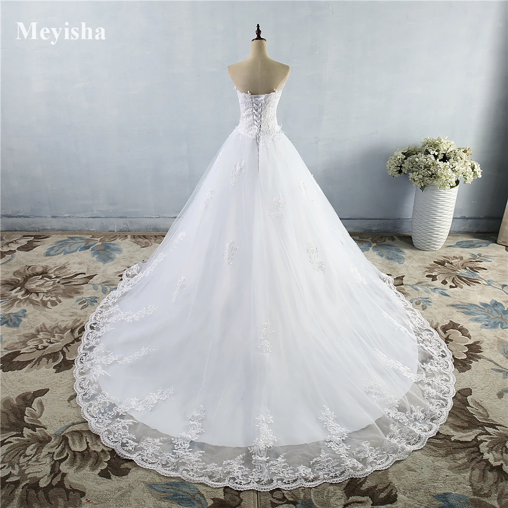 ZJ9059, белое платье цвета слоновой кости, Тюлевое Милое Свадебное платье, настоящая фотография, шлейф для невесты, платья размера плюс, высокое качество