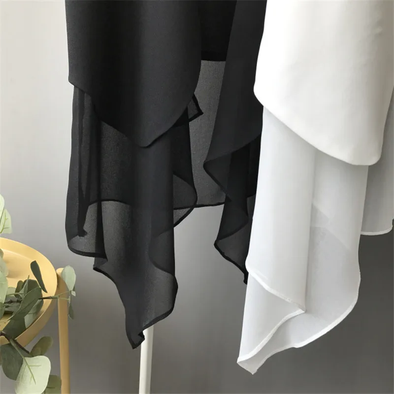 Summer Chiffon Vest Women Sleeveless Thin Long Cardigan Vest Jacket Female Chaleco Mujer Black White Waistcoat Women Vest C5590