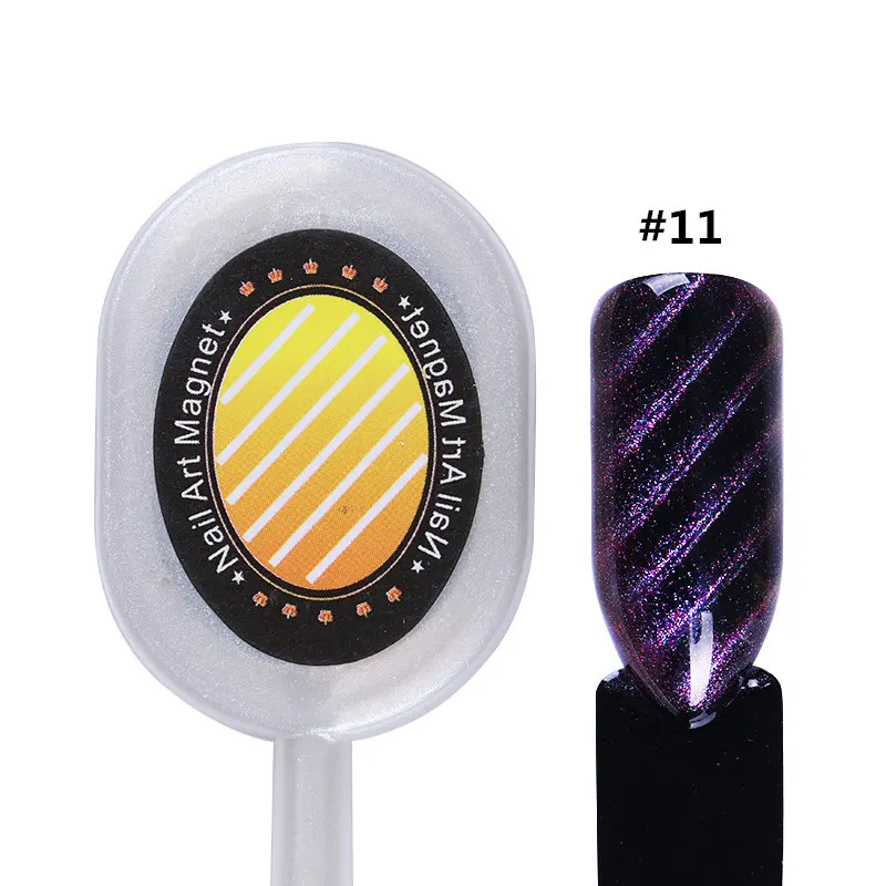 1 шт. двухсторонняя магнитная палочка "кошачий глаз" в полоску с цветами для УФ-геля для маникюра и дизайна ногтей - Цвет: 11