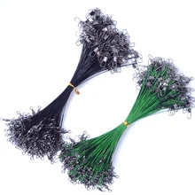 10 шт./лот поводок из стальной проволоки с поворотным аксессуаром для рыбалки, 3 цвета, Olta поводок, 15 см, 20 см, 30 см, леска