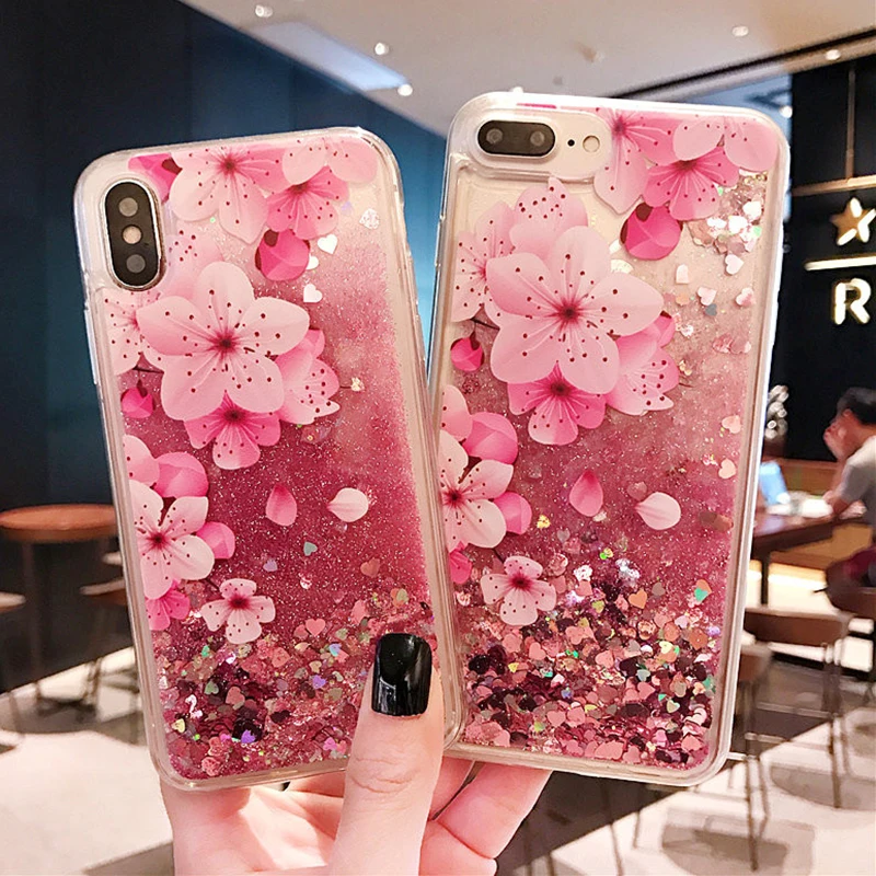 

Glitter Liquid Pink Quicksand Case for Samsung GalaxyA10 A30 A50 M10 M20 S10 S10E A7 A6 A8 S9 Plus J6 J4 Plus 2018 Cartoon Cover
