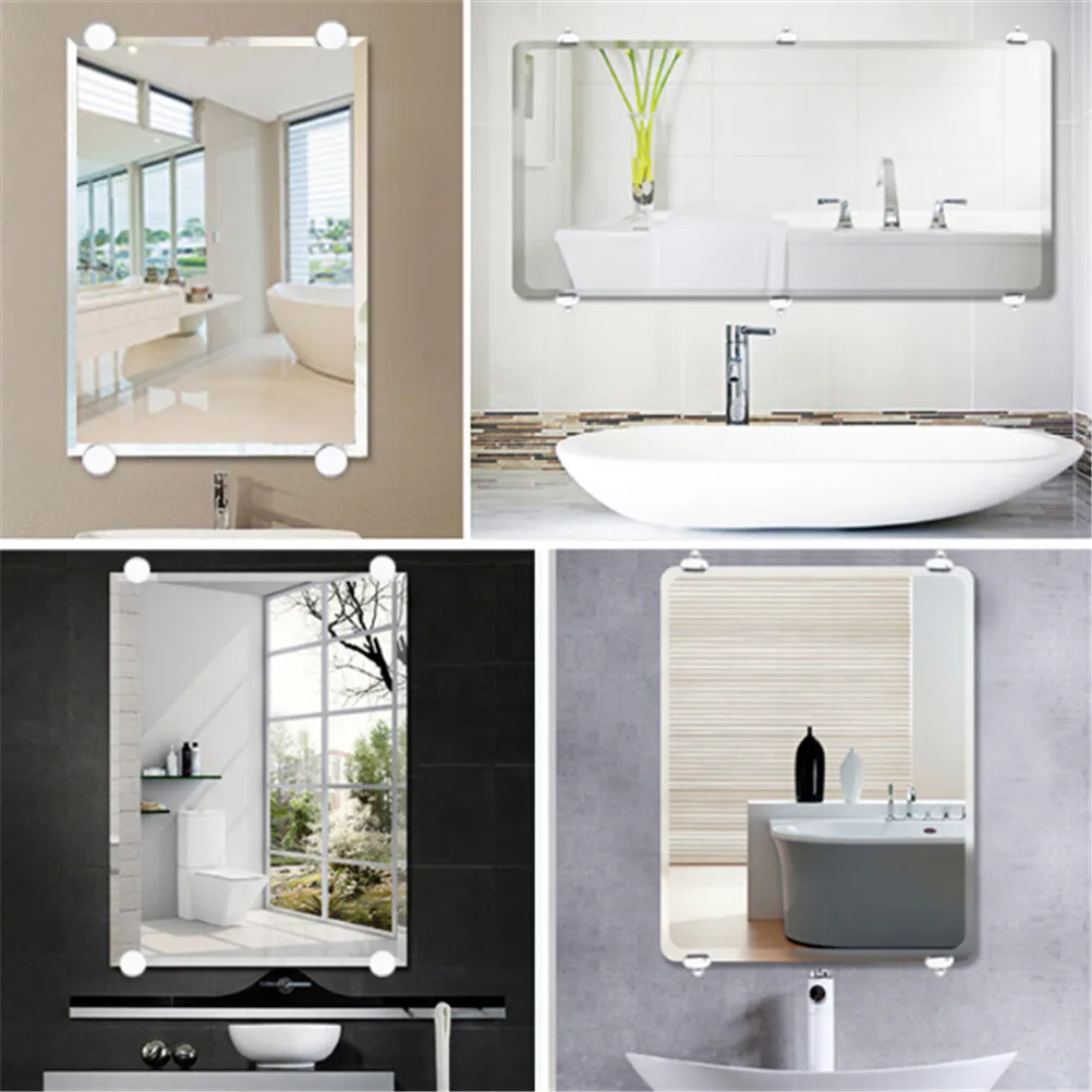 3 вида стилей ванная комната зеркало стекло зеркало Hinger фиксированные Аксессуары рекламная пластина стекло с фиксатором съемное зеркало фиксированное