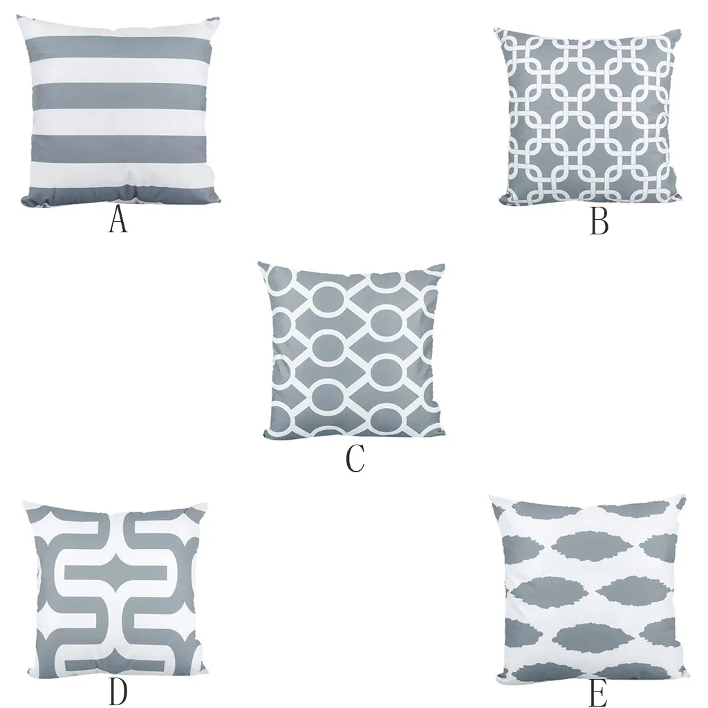 

Nordic Simple Style Abstract Gray Cushion Cover Geometric Printed Short Plush Pillowcases Decorative Sofa Throw Pillow Case 327W