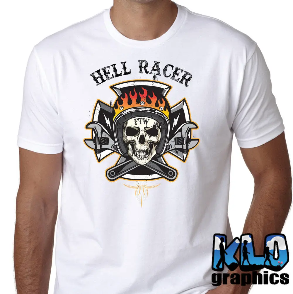 La Più Nuova Moda Hell Racer Ftw T-Shirt Biker Forever Motorcycle Club Panhead Knucklehead Shovel100 % Cotton Humor Tee Shirts