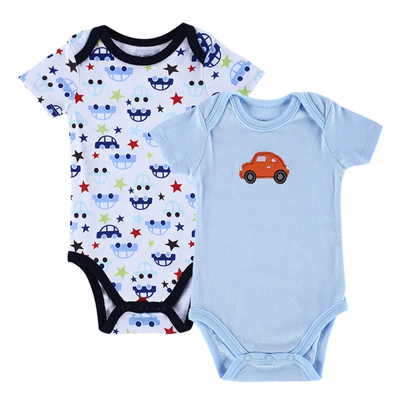 

2 Pack Baby Boy Bodysuits with Short Sleeves 100% Cotton Cool Cars Print Baby Bodysuits with Snap Buttons 7-12 Months