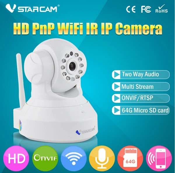 Vstarcam C7837WIP 720P Wifi IP Camera with 1.0 Megapixel P2P Wireless IP Camera 720P Onvif mini Indoor IP Camera