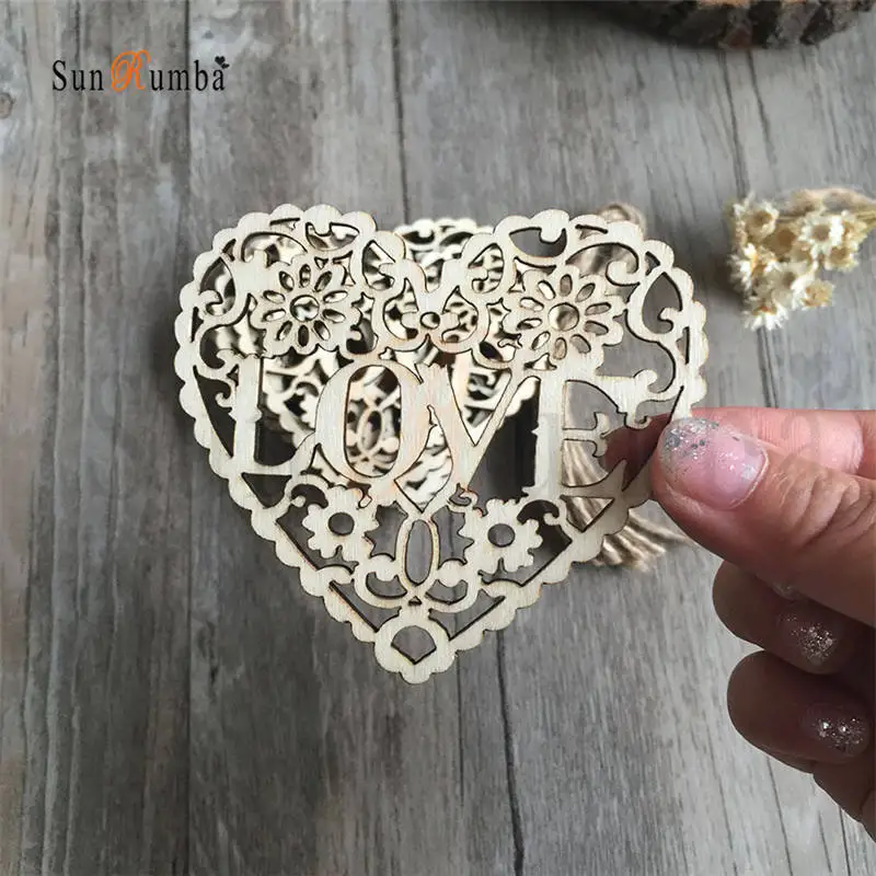 Rustic Wedding Decor Wooden Heart PUW-007-009-02
