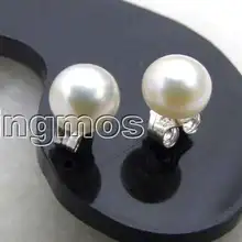 Крошечный 4-4.5mmNatural Белый Пресноводный плоским жемчужной сережкой и Стерлинговое Серебро 925 серьги-гвоздики!-ear281 /розничная