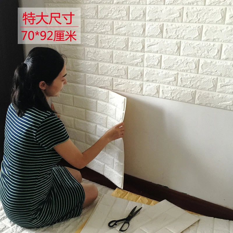 Brick Pattern Three Dimensional Wall Stickers Decorative Brick Pattern Three Dimensional Wall Stickers Decorative Waterproof Tile Adhesive Pe Foam Living Room Wallpaper In From Home