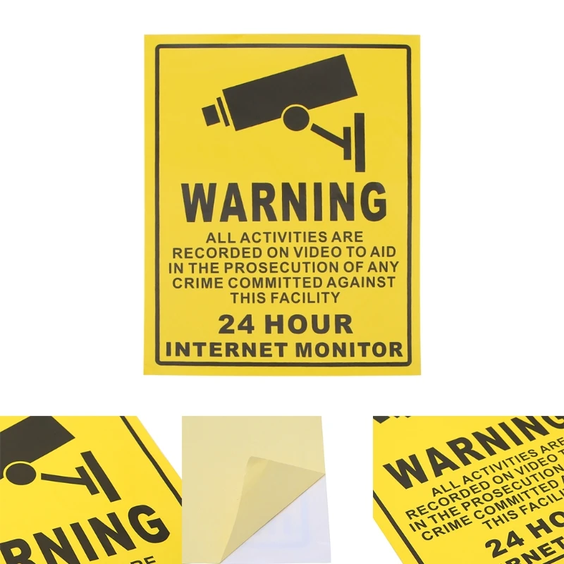 

CCTV Surveillance Security 24 Hour Monitor Camera Warning Stickers Sign Lables