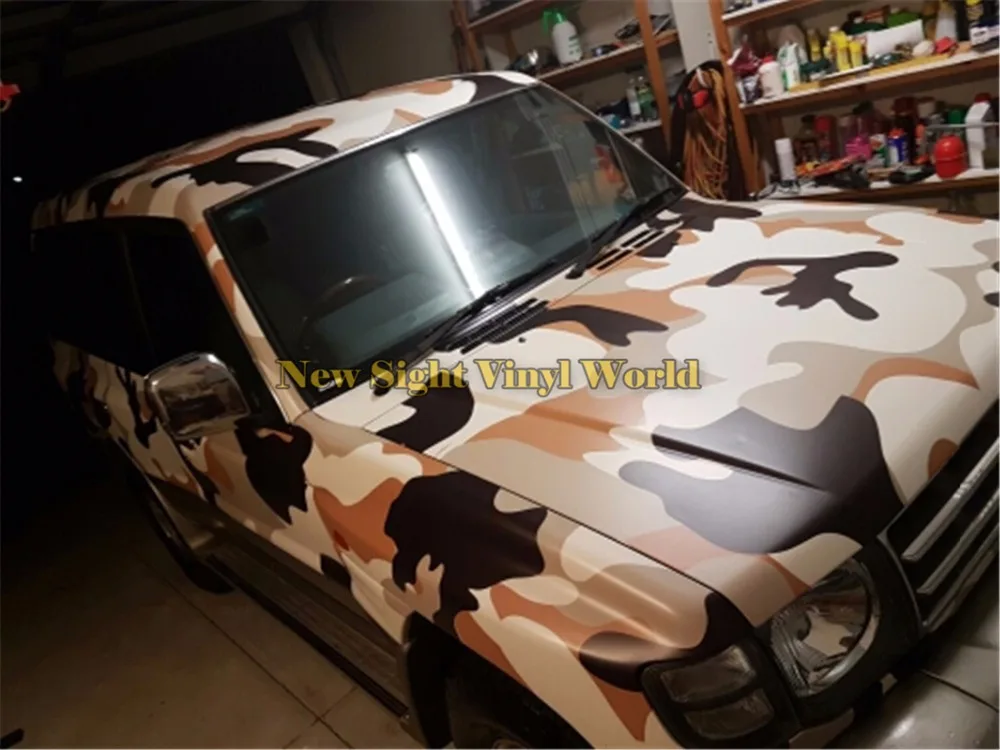 LARGE DESERT Camouflage Vinyl Car Wrap Camo Film Sheet Roll Adhesive