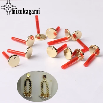 

Zinc Alloy Golden Flat Round Base Earrings Connectors 8mm 10pcs/lot For DIY Earrings Jewelry Making Finding Accessories