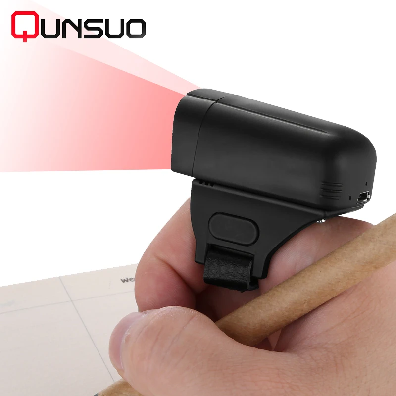 Сканер для пальцев Qunsuo SPP HID 1D CCD лазерный 2D сканер штрих кода с Bluetooth