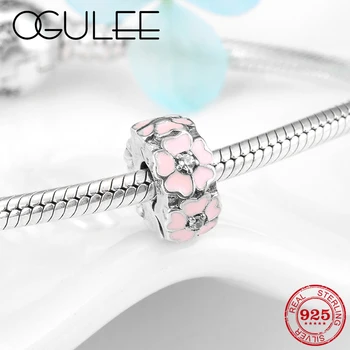 

Fine Jewelry Womens Accessories 925 Sterling Silver flower Fixed clip Lock beads Fit Original Pandora Charm Bracelet making