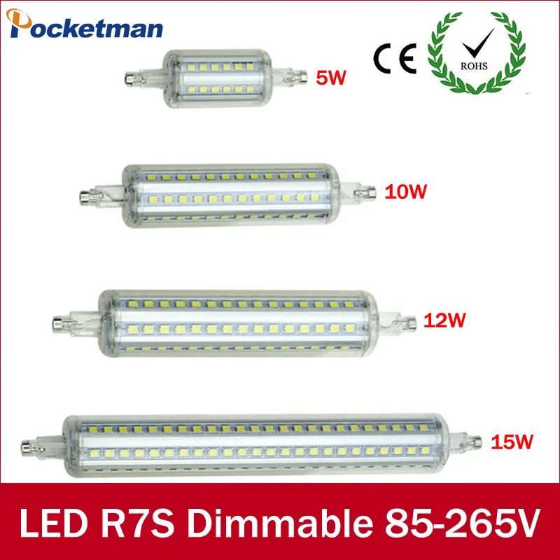 

78mm 118mm 135mm R7S LED Lamp 5W 10W 12W SMD 2835 Spotlight R7S Light Bulb 90-260V Replace Halogen Light Spot Light Dimmable