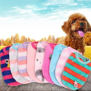 

Cute Dog Clothes Cartoon Animals Pattern Vests Winter Puppy Warm Thick Shirt Coral Velvet Vests Pet Dog Supplies