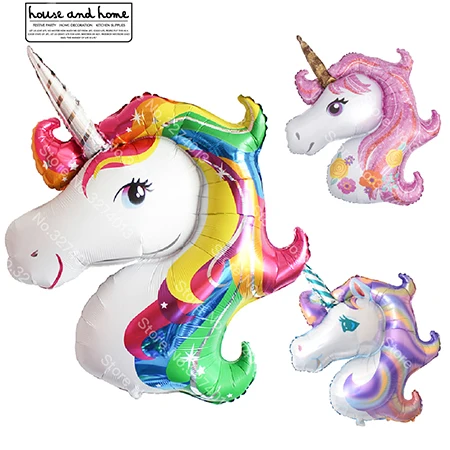 1 Pcs Rainbow UnicornAluminum Foil Balloons Birthday Party Decorations Wedding Baby Shower Supplies | Дом и сад