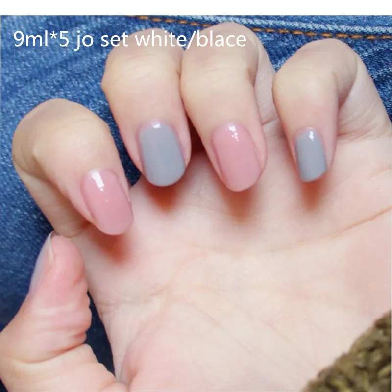 

Nail polish suit manicure is a durable, waterproof, and quick-drying, dry, pink, grey, two-bottle
