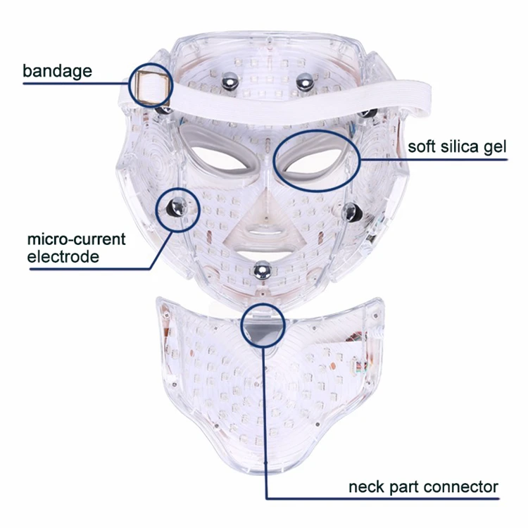 7 цветов светодиодный маска для лица машина фотонная терапия светильник омоложение кожи лица PDT уход за кожей маска для красоты с шеей