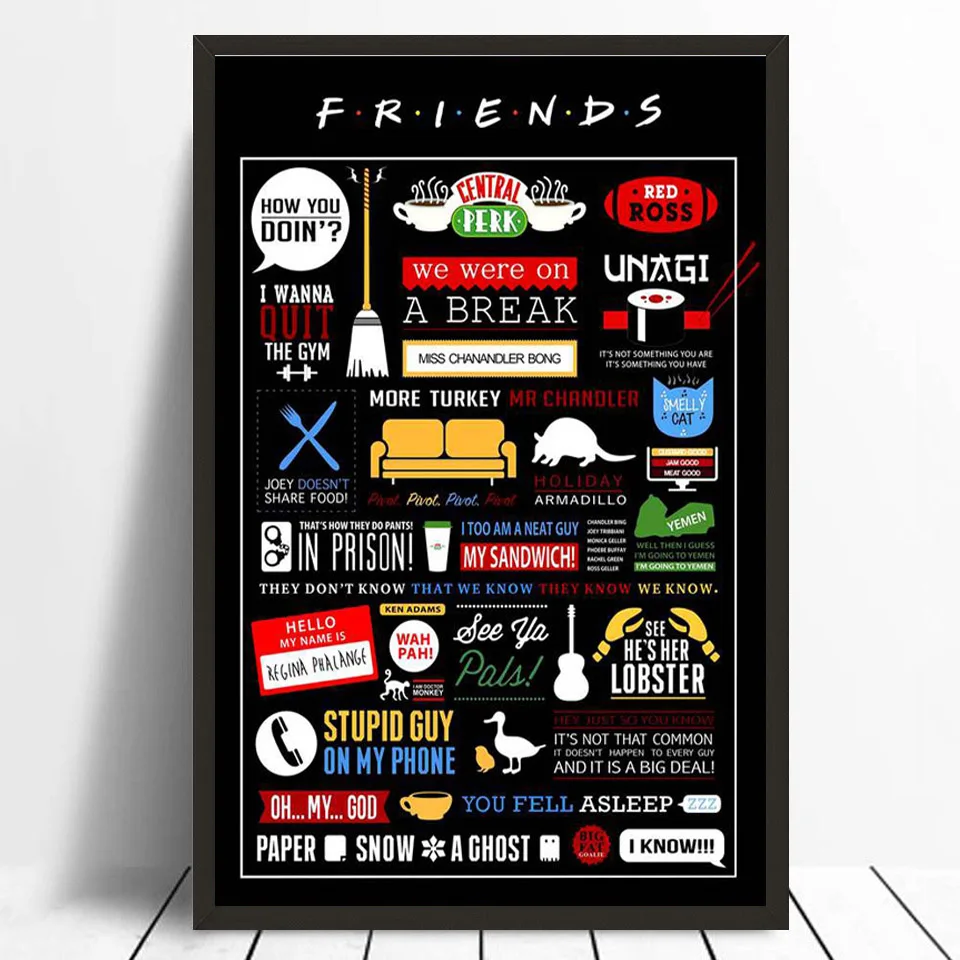

MX044 Friends American Classic TV Series Show Season Quotes Custom A3 A4 A2 Poster Art Silk Canvas Room Wall Print Decoration