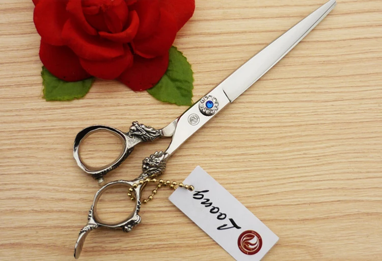 

7 inch High Fancy Professional Hair dressing scissors,JP440C,FLAT CUTTING SCISSORS,dragon series,FHE-70