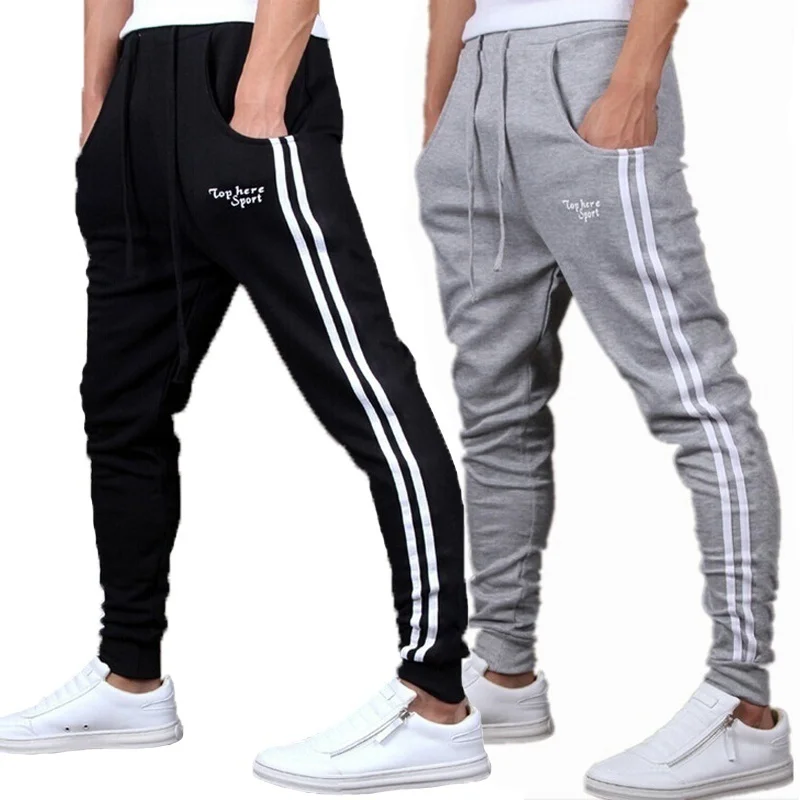 mens joggers side stripe