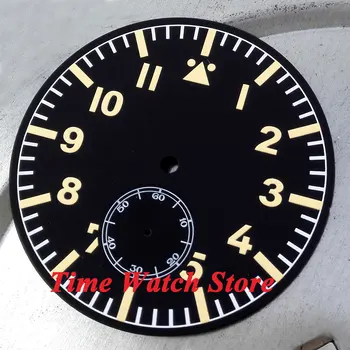 

47.5mm black sterile Dial fit ETA 6498 movement luminous Watch Dial D15