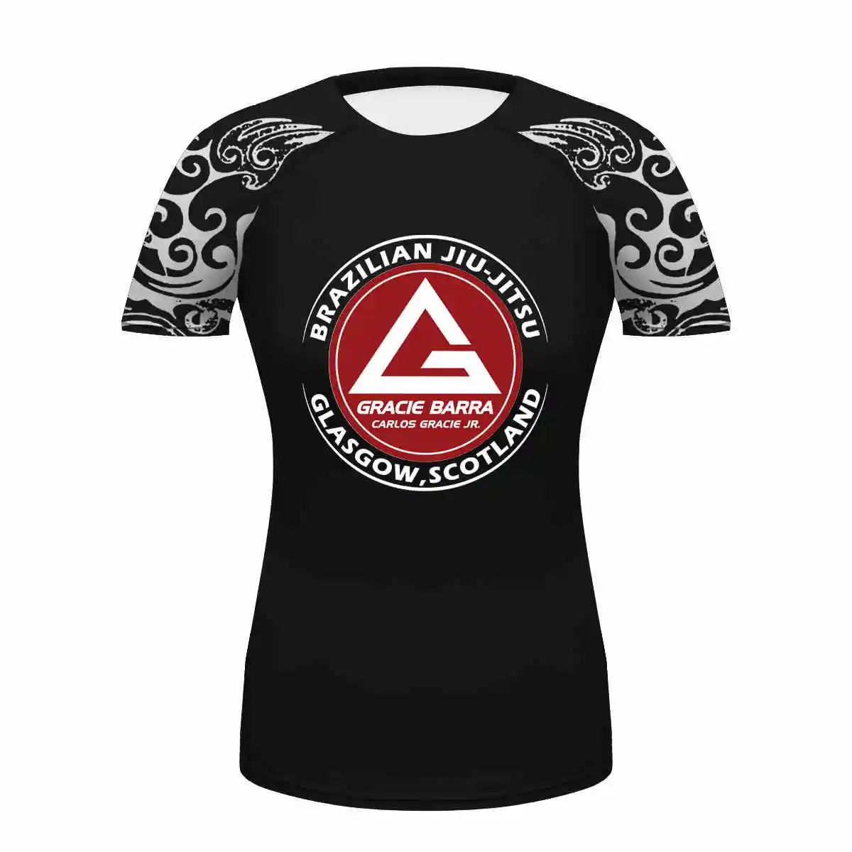 Custom gracie бразильские jiu jitsu женские футболки с коротким рукавом рашгарды футболка фитнес топы компрессионная рубашка мотоцикл