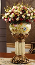 European style of large vase. High-grade resin. Flowers.