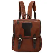 Maxdo Vintage Brown 100% Real Genuine Leather Women Backpacks For Girl Cowhide School Bags Travel Bag #M7060