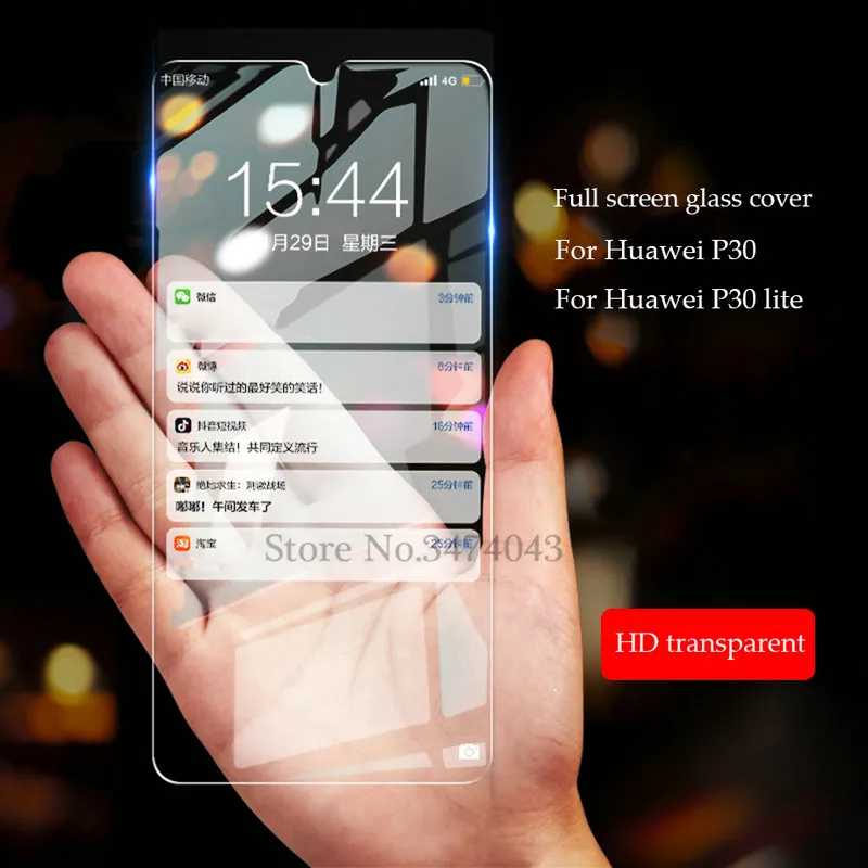 2 шт./лот закаленное стекло для Huawei P30 lite полная защитная пленка 9 H защита экрана от