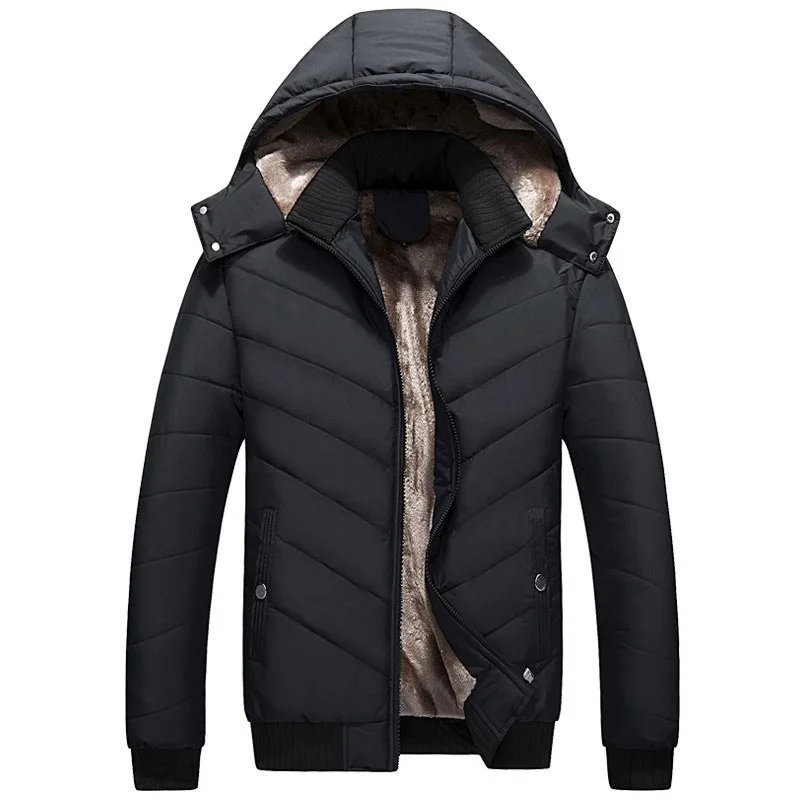 Мужская зимняя куртка с капюшоном 2019 Новая модная утепленная теплая парка с капюшоном пальто Мужская Повседневная Верхняя одежда стеганая