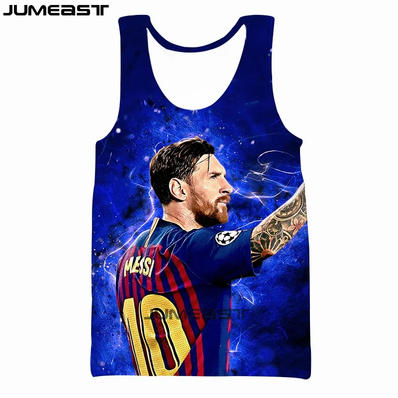 Jumeast бренд для мужчин/женщин 3D Печатный жилет Футбол Звезда Lionel Messi короткий рукав модный спортивный пуловер летние майки футболки - Цвет: 03