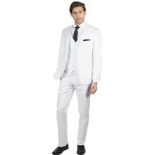 Культивировать нравственность мужской костюм из трех предметов модный элегантный чистый белый костюм с ОТВОРОТОМ однобортный костюм