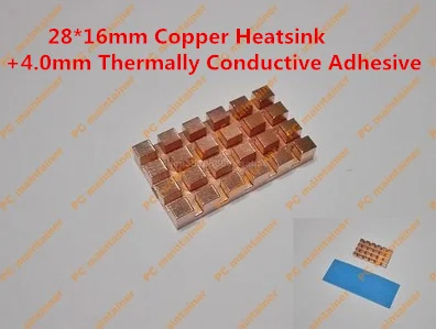 28 16mm Copper Heatsink 4 0mm Thermally Conductive Adhesive Copper MINI PCI E Interface laptop Wireless