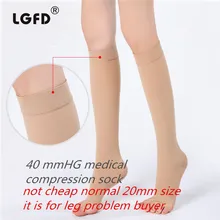 Женские медицинские компрессионные носки с открытым носком, класс 2, 30 мм рт. Ст