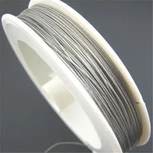 Doreenbeads 1 рулон 50 м Серебряный тон Бисер Провода ювелирный тросик 0.35 мм(B01402), иу