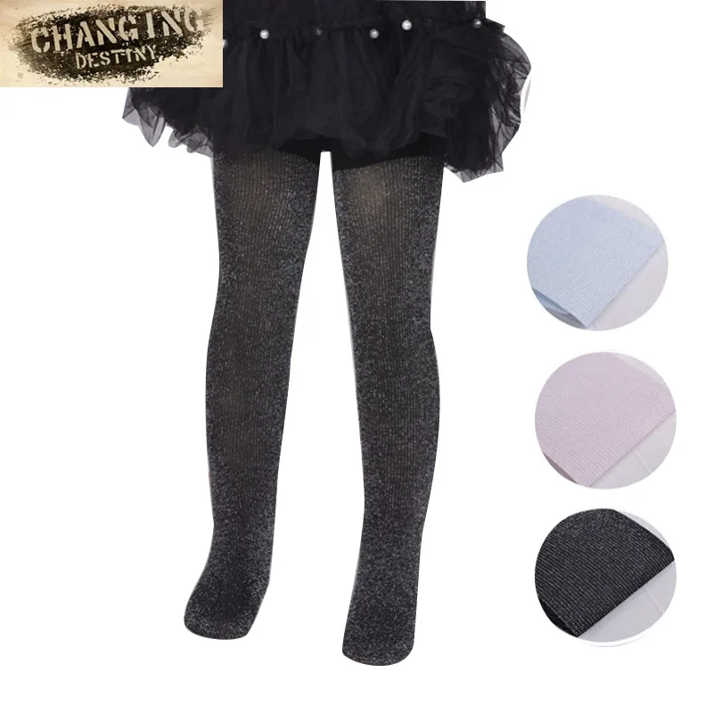 

The New Spring and Summer Children Anti Snag Socks Silver Pantyhose Girls Fashion Bright Silk Backing