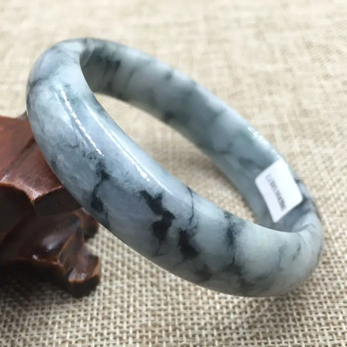 

59mm Certified Grade "A" Natural Green Jadeite Jade Gems Bracelet Bangle 043561