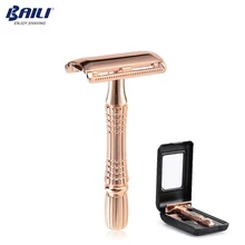 BAILI обновление влажное Бритье Лезвие безопасной бритвы Бритва Ручка Парикмахерская Мужская Руководство борода Уход за волосами с 1 Дорожный Чехол BD178