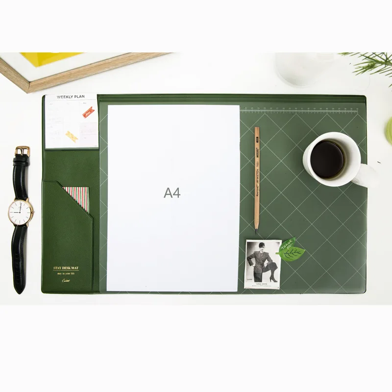 

Cute new South Korea A4 large PU leather office school desk pad gift stationery,fine student desk organizer pad ,4color