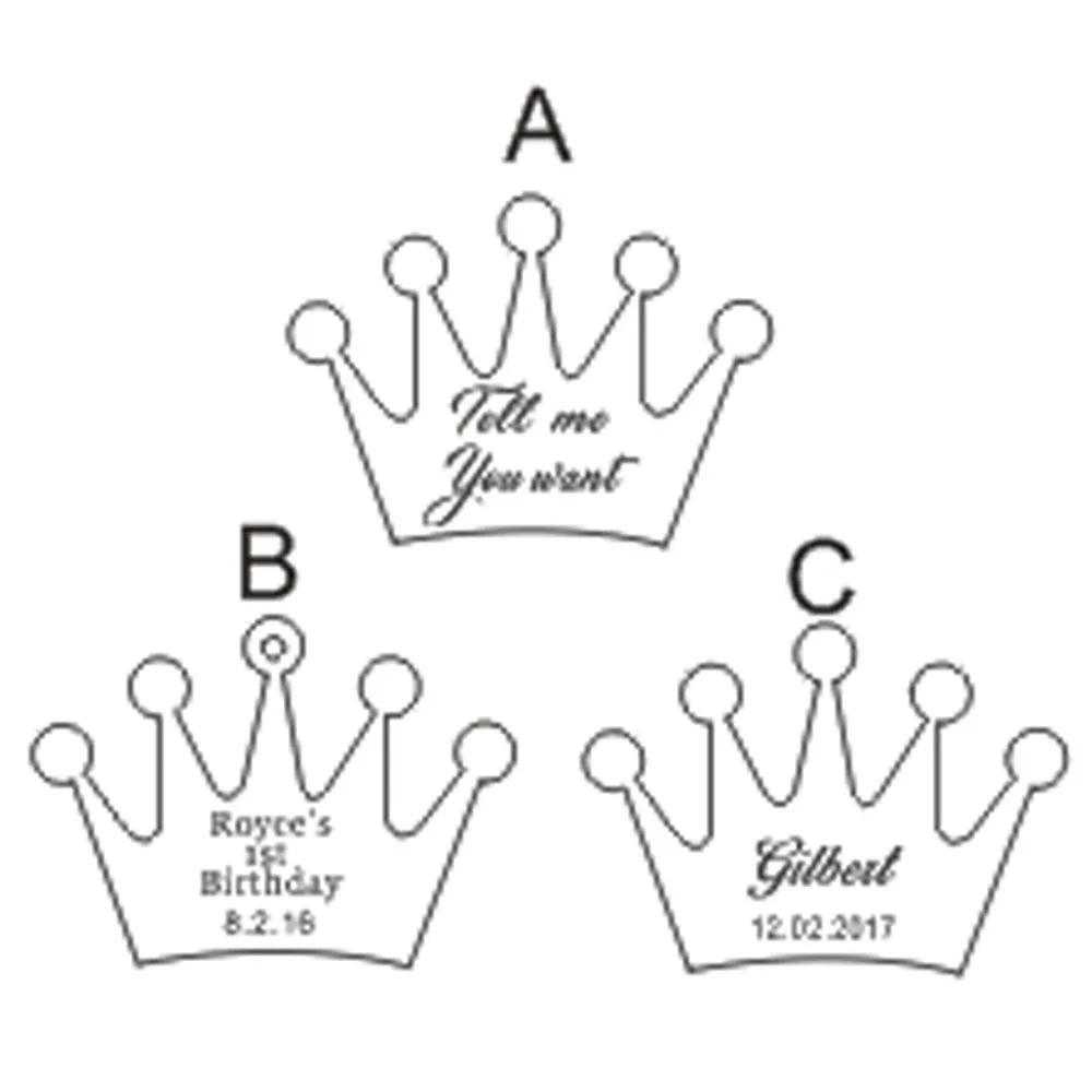 50PCS Personalized Gold Clear Crown Customized Acrylic Table Centerpieces Decor Baby Shower Birthday Party Presents Gifts Favors3