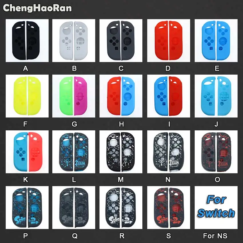 

ChengHaoRan Silicone Case For Nintendo Switch Case Soft Anti-Slip Controller Shell Console Protective Cover Grip for NS Joy-con