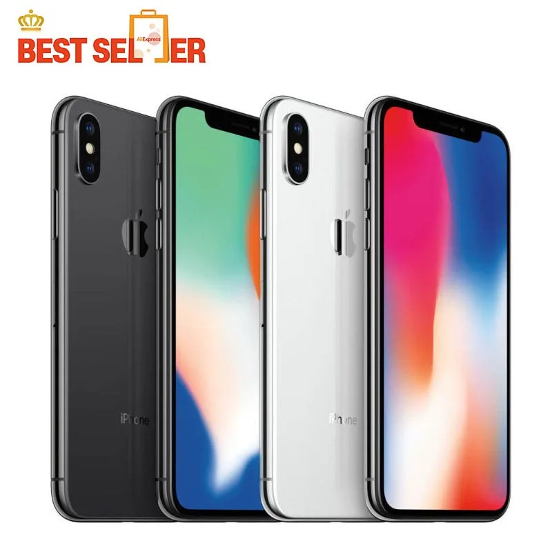 

Unlocked Apple iPhone X Face ID 4G LTE Mobile Phones 64GB/256GB ROM 3GB RAM Hexa Core 5.8 inch iOS A11 12MP Dual Back Camera