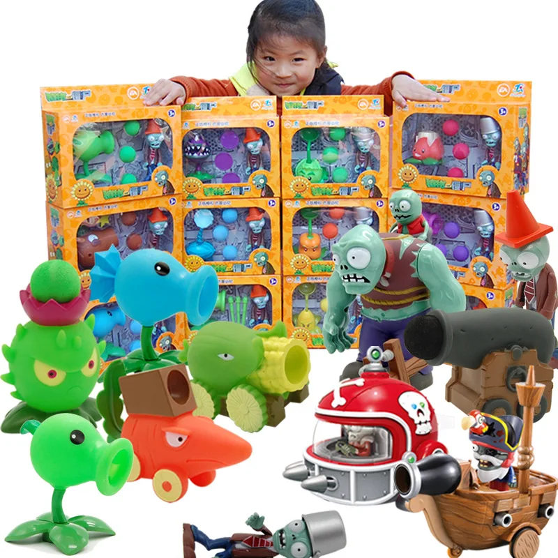 

New Arrival Plants Vs Zombies Action Figure Toys Pvz Peashooter Model Toys Pvc Dolls With Retail Box Nice Gift For Boys Birthday