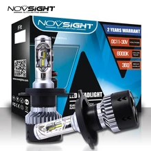 Светодиодная лампа Novsight мощностью 12 В, с цоколем H1, светодиодная лампа H7, H4, H11, H8, 9005, 9006,световой поток 10000 лм, для авто