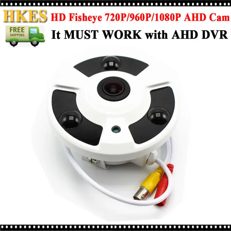 HKES 360 Degree View CCTV AHD Camera 1MP 2MP Analog HD Fisheye Lens