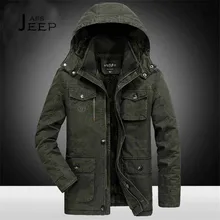 AFS JEEP 6xl/7xl/8xl Plus Size Hooded Winter Parkas Solid Miliar Cotton Coat 2017 winter Male Field Working Warm Motorcycle coat